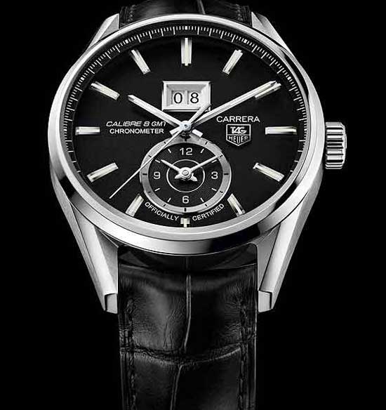 Мужские часы TAG Heuer Carrera Calibre 8 с календарем Grande Date и оригинальным GMT-индикатором