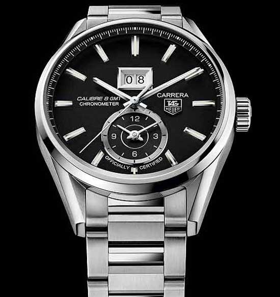 Мужские часы TAG Heuer Carrera Calibre 8 с календарем Grande Date и оригинальным GMT-индикатором